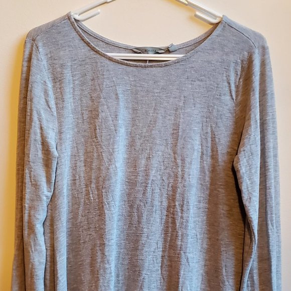 Athleta Gray Scoop Neck Jersey Size Small - Picture 5 of 16